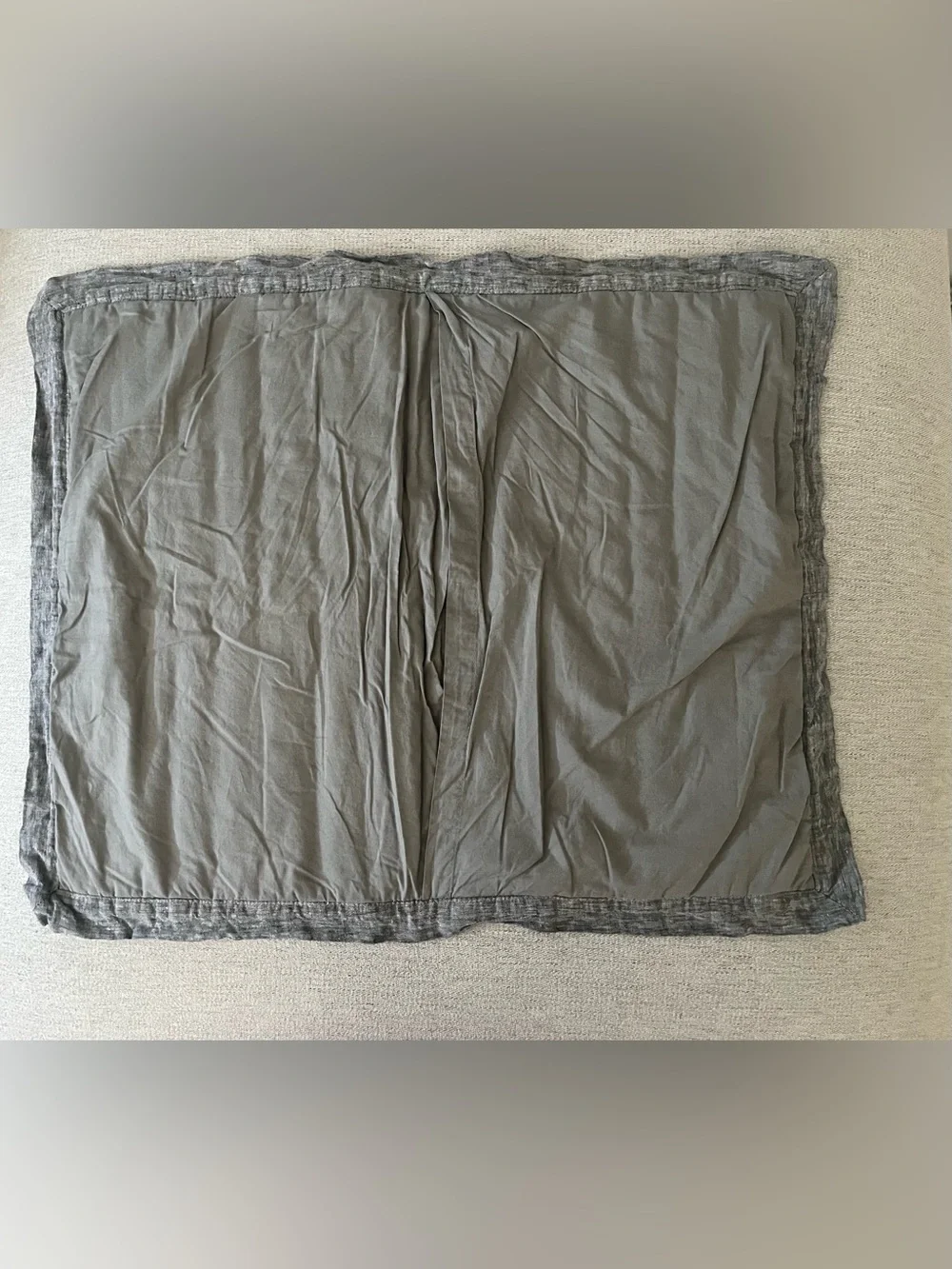 2 West Elm European Flax Linen Linework Standard Shams